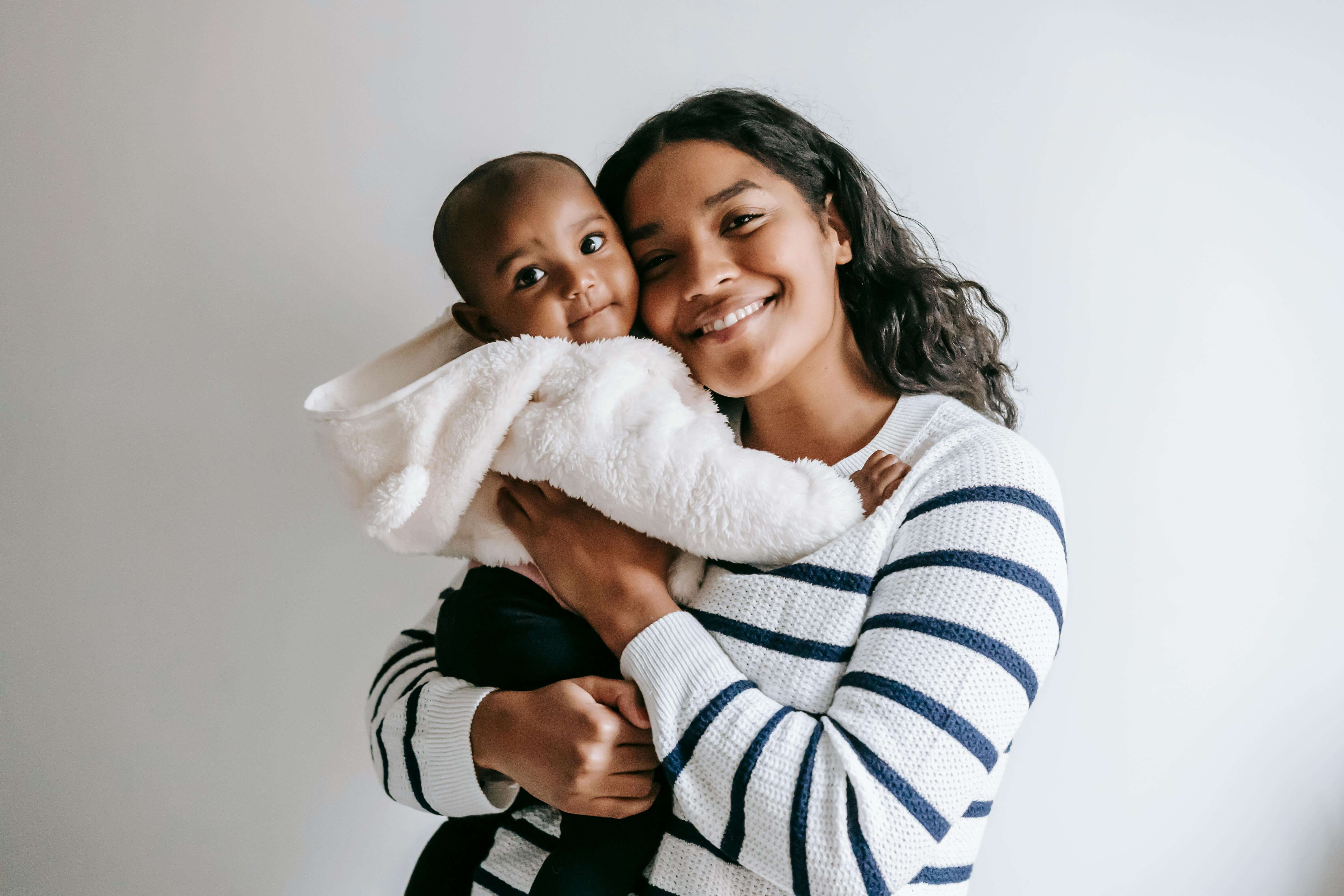 Mother holding her baby